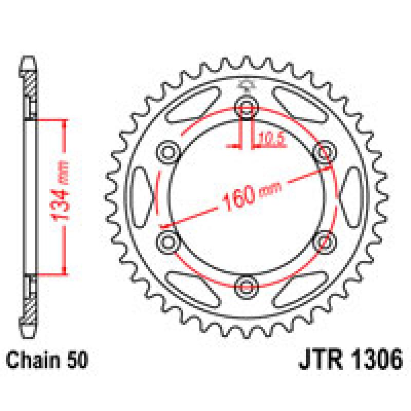 Купить Звездочка задняя JT Sprockets (шаг 530 ) JT JTR1306